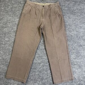XMC Chino Pants Mens 36 Brown Khaki Casual Straight Leg Cotton (36x27) Outdoor